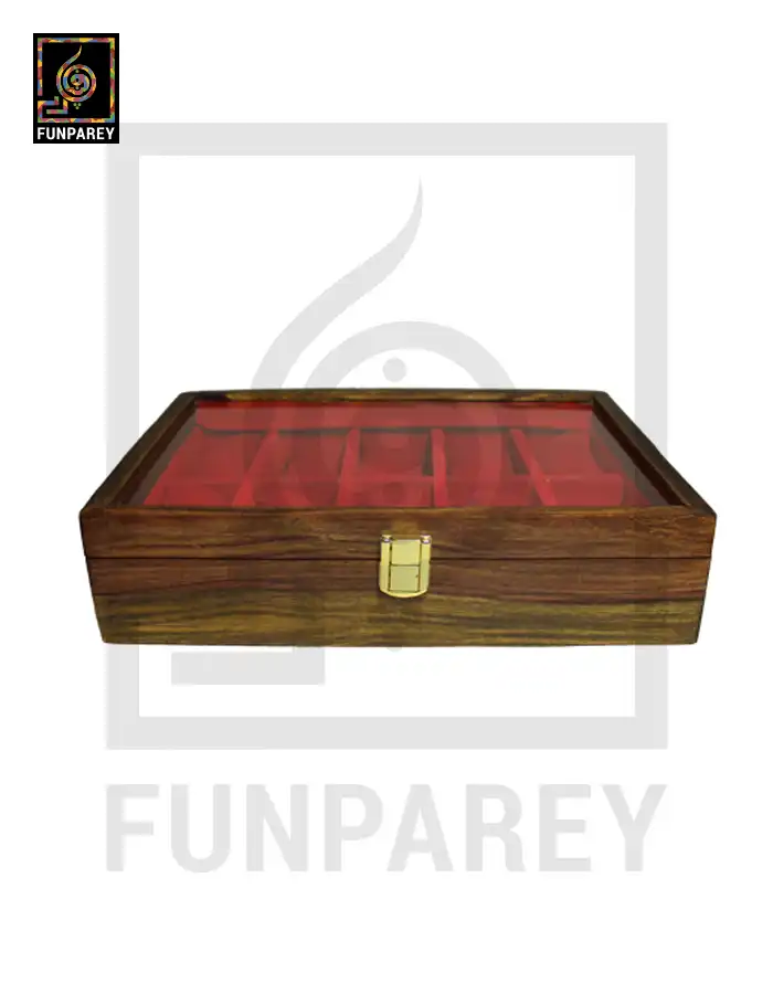 Wooden Watch Box with Compartments