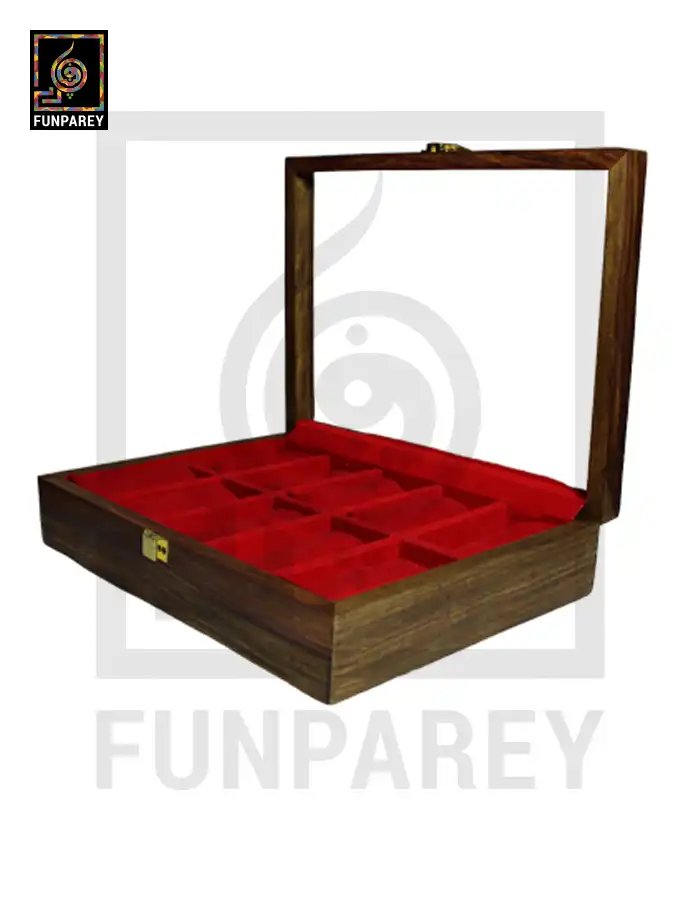 Wooden Watch Box with Compartments